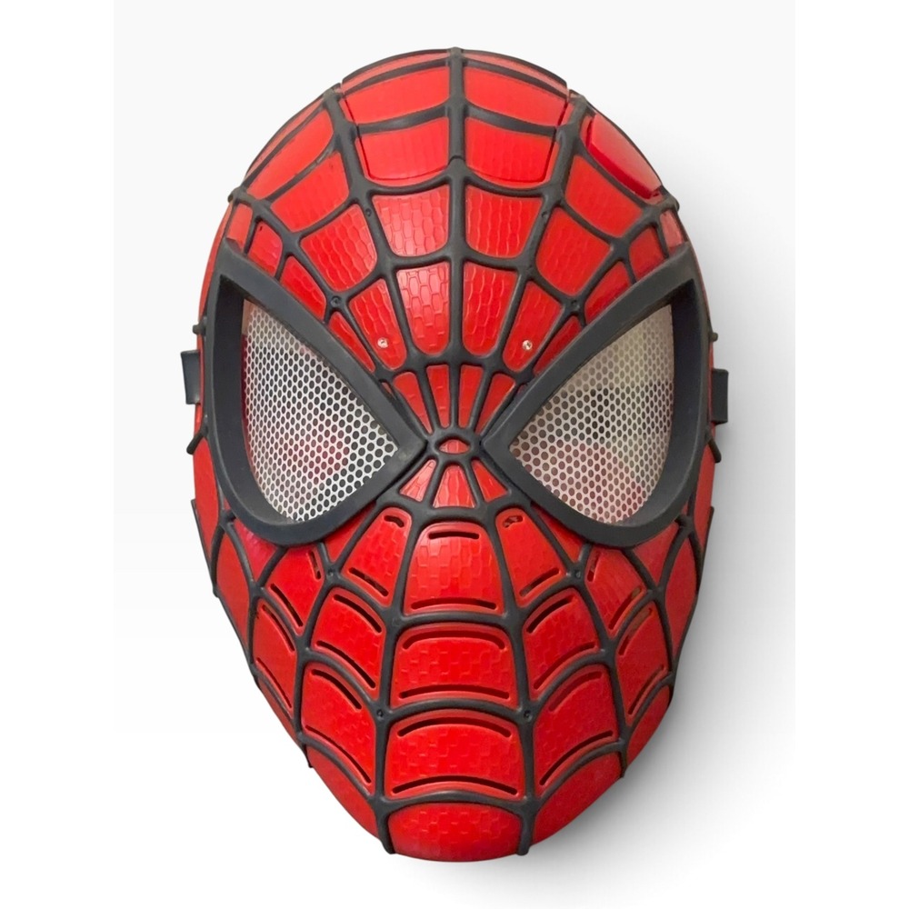 Marvel Spider-Man Light Up Mask Red Black Webbed Adjustable Costume Accessory